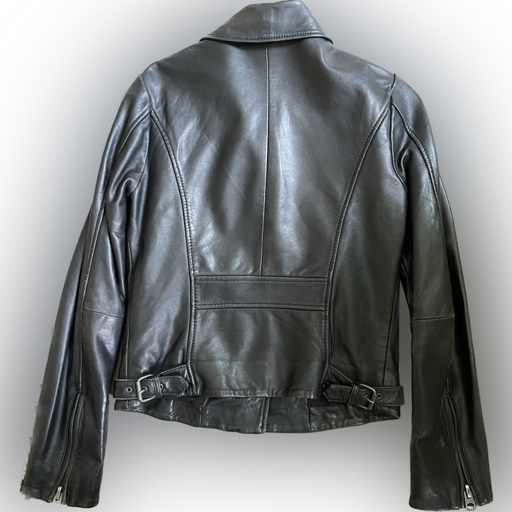 Lucky Brand Leather Moto Jacket XS - Picture 3 of 6